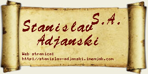 Stanislav Ađanski vizit kartica
